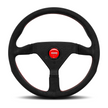 Steering Wheel - Montecarlo, 320 Diam, 40 Dish, Blk Alc, Red Stitch, Blk Spokes - MCL32AL3B