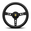 Steering Wheel - Prototipo, 320 Diam, 39 Dish, Blk Lea., Wht Stitch, Blk Spokes - PRO32BK2B