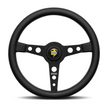 Steering Wheel - Prototipo, 350 Diam, 39 Dish, Blk Lea., Wht Stitch, Blk Spokes - PRO35BK2B