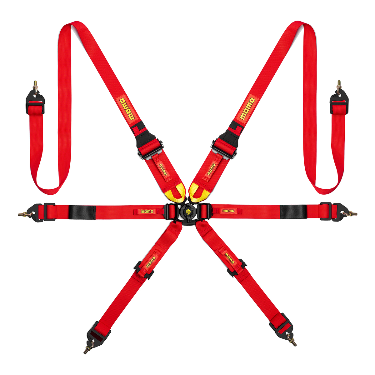 MOMO Corsa Harness FIA 6pt HANS, 3x2x2, Red Clip in, Cam Lock - MO1255120001