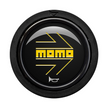 MOMO Horn Button - Black, Yellow Logo, Flat Lip - HORN/SM/BYW