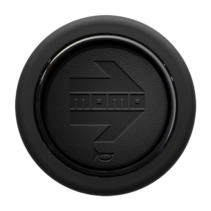 MOMO Heritage Horn Button - Black Premium Leather Round - HORN/BLKLLG/HRTG