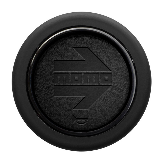 MOMO Heritage Horn Button - Black Premium Leather Round - HORN/BLKLLG/HRTG