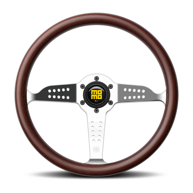 Steering Wheel - Super Grand Prix, 350 Diam, 37 Dish, Mahogany Wood, Pol Spokes - GRA35WD0P