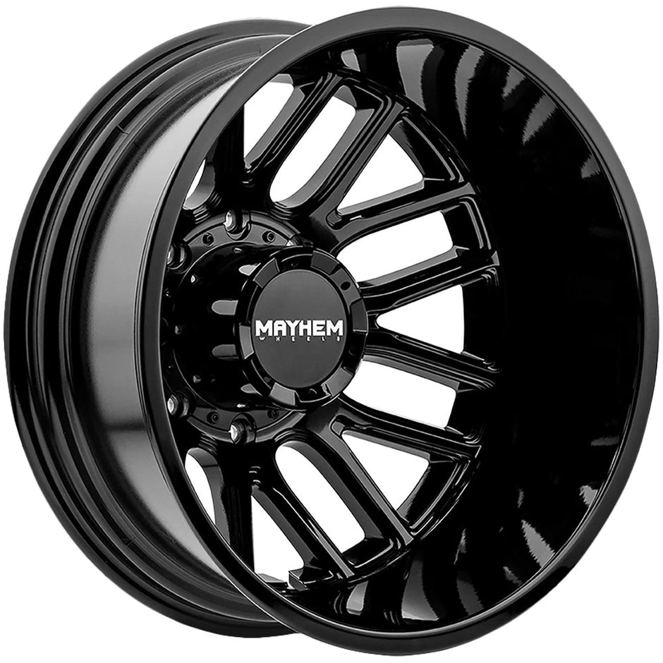 MAYHEM COGENT DUALLY 8107D GLOSS BLACK 20X8.25 8-165.1 (STOCK/LEVELED)
