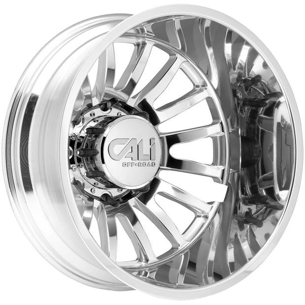 CALI OFF-ROAD SUMMIT DUALLY REAR 9110 POLISHED/MILLED SPOKES 22X8.25 8-210 -192MM 154.2MM