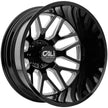 CALI INVADER DUALLY 9115D GLOSS BLACK/MILLED SPOKES 22X8.25 8-210 -192MM 154.2MM