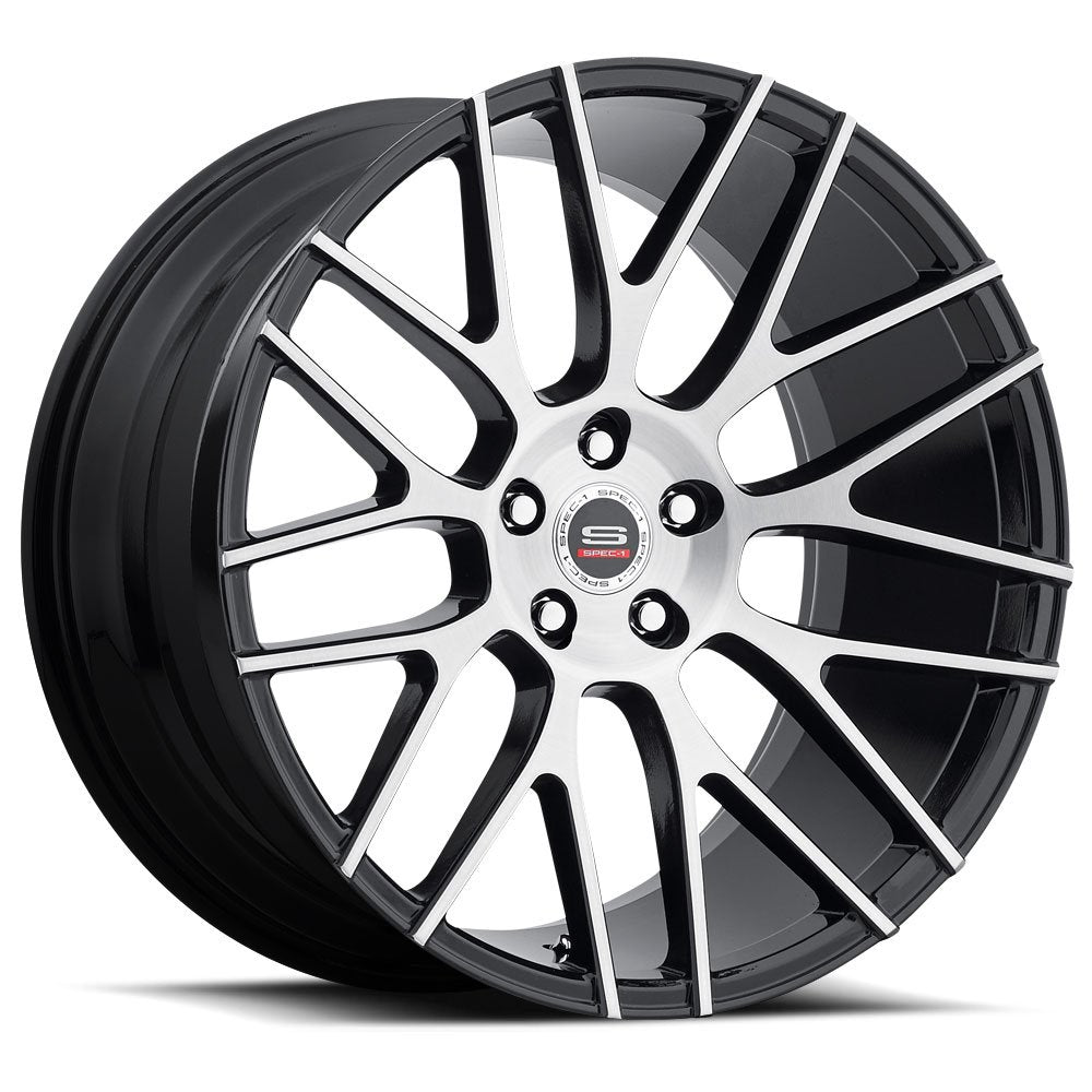 Spec-1 SPL-001 22x9 5x112 ET 32 (Gloss Black & Brushed) - SPL20122904032GBB-DT5X112