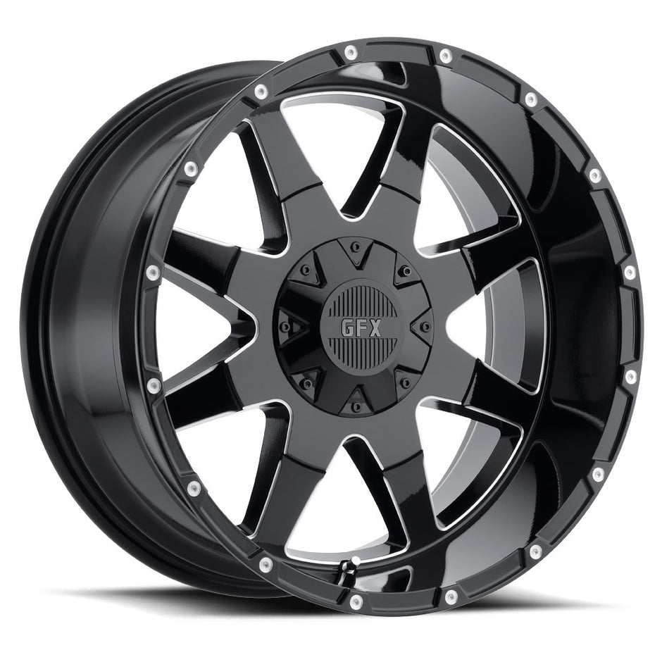 G-FX TR12 17x9 6x135/139.7 ET 12 CB 87.1 Gloss Black Milled - T12 790-6009-12 GBM