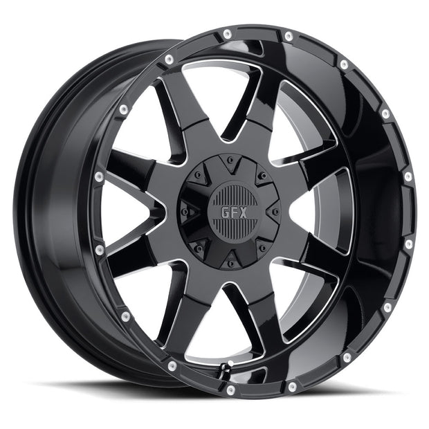 G-FX TR12 18x9 5x139.7/150 ET 18 CB 110.2 Gloss Black Milled - T12 890-5015-18 GBM