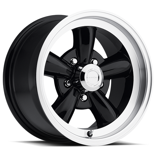 Vision Legend 5 15x7 5x114.3 6mm Gloss Black Machined Lip : 141H5765GB6