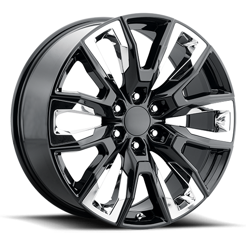 Voxx Replica Denali 4 22x9 6x139.7 ET 28 CB 78.1 Gloss Black w/Chrome Inserts - DN4 229-6139-28 GB