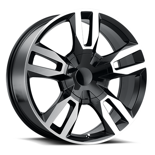 Voxx Replica Chevy RST 22x9 6x139.7 ET 24 CB 78.1 Gloss Black Mach Face - RST 229-6139-24 GBM