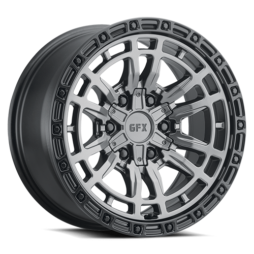 G-FX TR24 18x9 6x135/139.7 ET 12 CB 95.2 Matte Grey w/Matte Black Lip - T24 890-6009-12 GRB