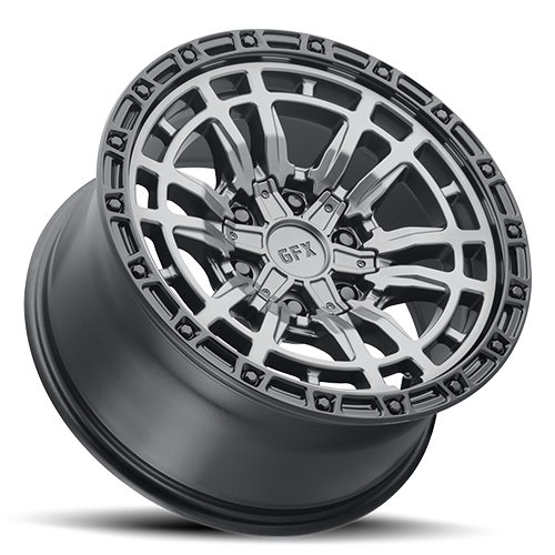 G-FX TR24 18x9 6x135/139.7 ET 12 CB 95.2 Matte Grey w/Matte Black Lip - T24 890-6009-12 GRB