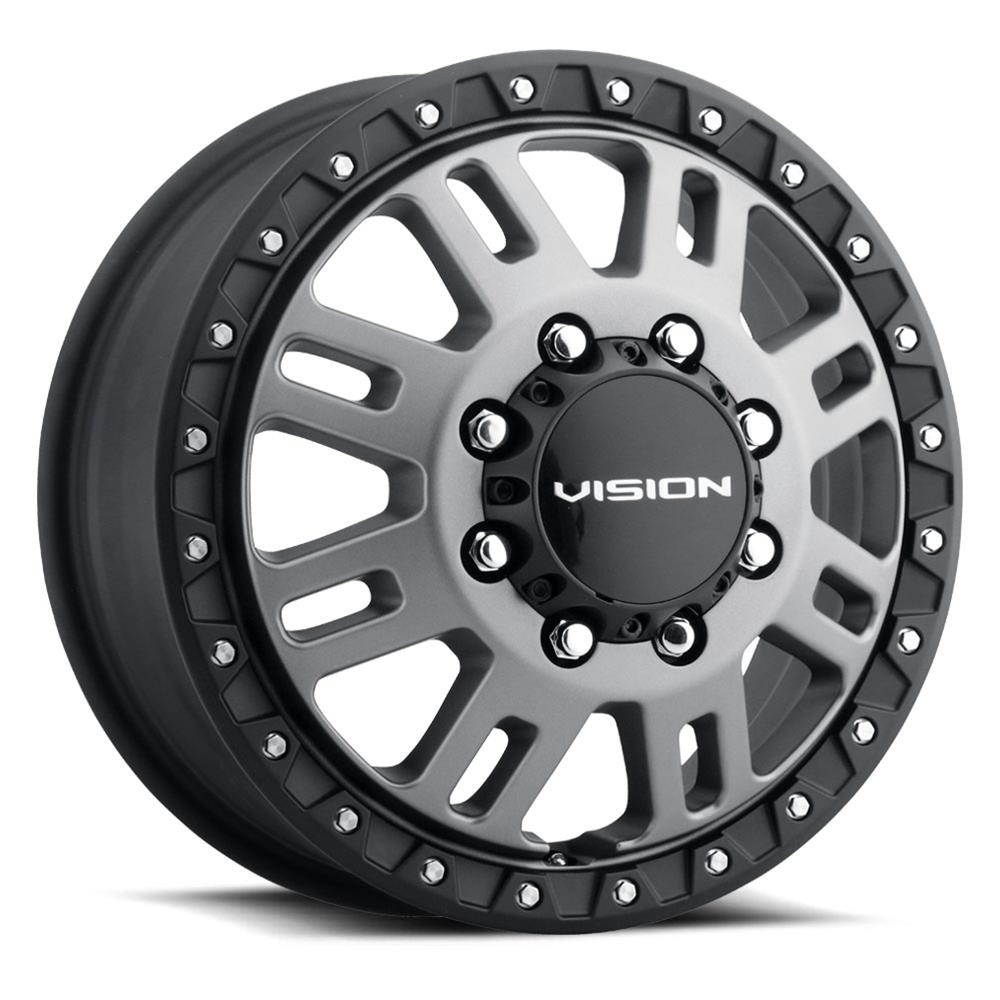 Vision Manx2 Dually 16x6 8x170 115mm Satin Grey (Satin Black Lip) : 408-6670SGBLF