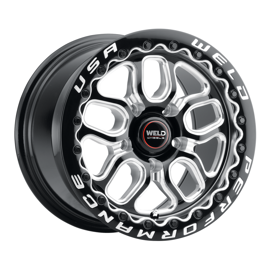 15x10 Laguna Drag Bead Lock 5x114.3 Et50 Bs7.50 Gloss Blk Mil Dia 78.1 - S907B0067P51
