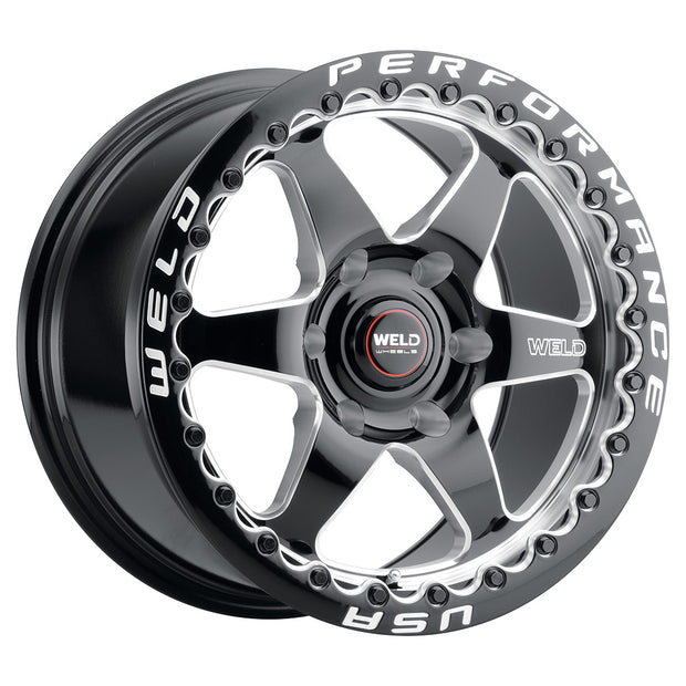 17x10 Ventura Six Beadlock 6x139.7 Et25 Bs6.50 Gloss Blk Mil Dia 106.1 - S90970084P25