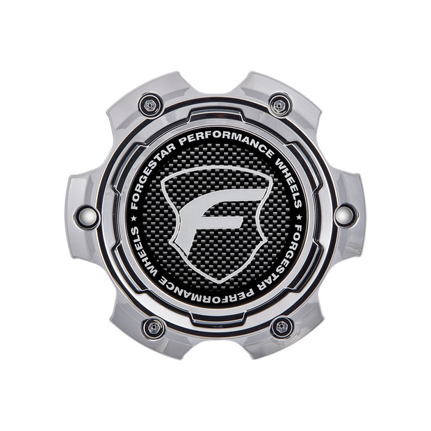 Forgestar 4.5" Bolt On SUV Cap Chrome Base/Carbon Fiber Lens/CHR Logo - 10F3041CHGKC
